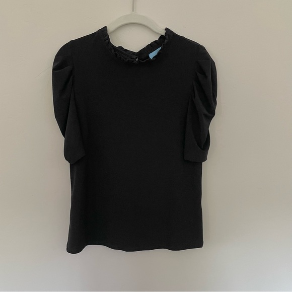 CeCe Puff-Sleeve Ruffled-Neck Top - Picture 2 of 2